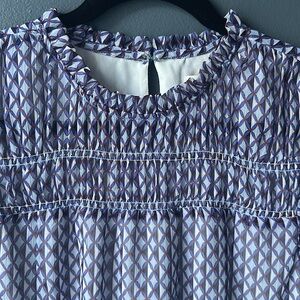 NWOT LOFT women's top size small blue white new short sleeved